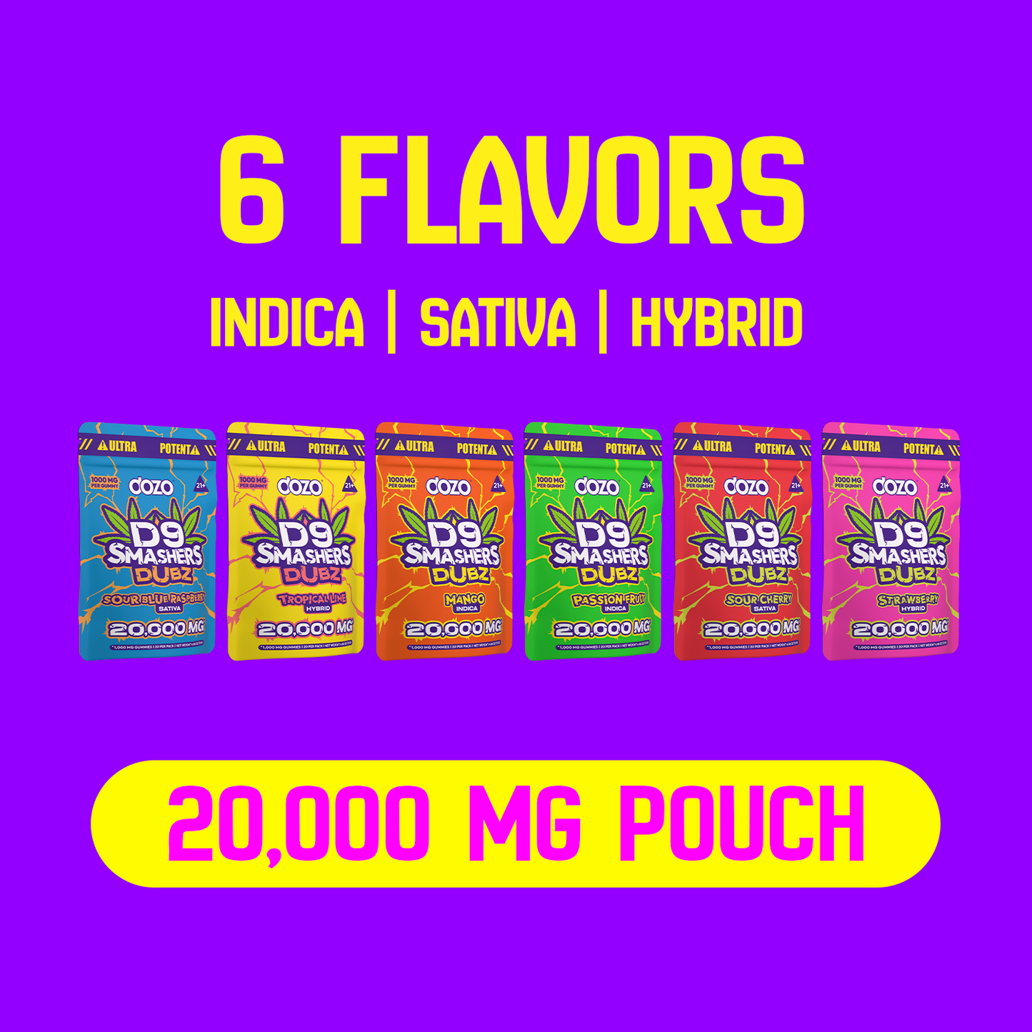 20k D9 Smasher - 1000mg/gummy