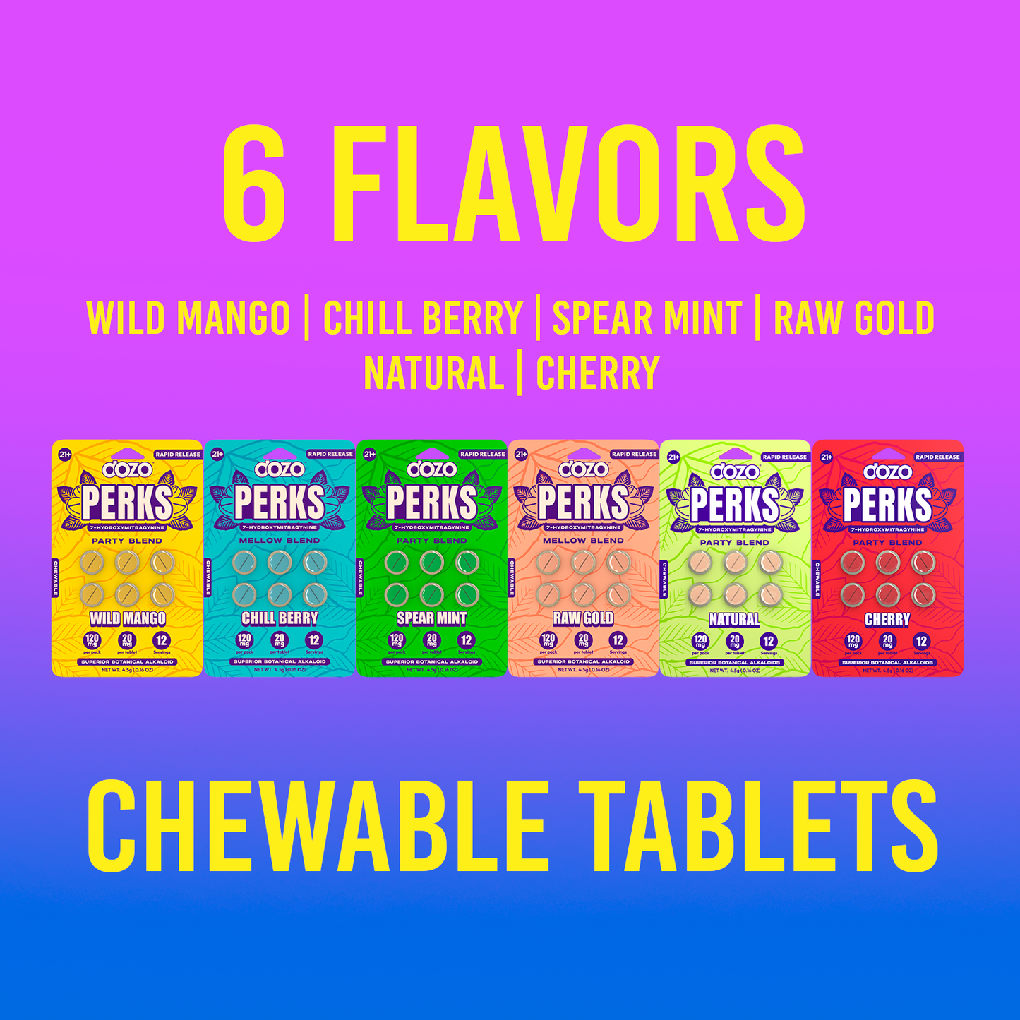 NEW 6ct Dozo PERKS 7-OH | 6ct (120 mg Per Pack)