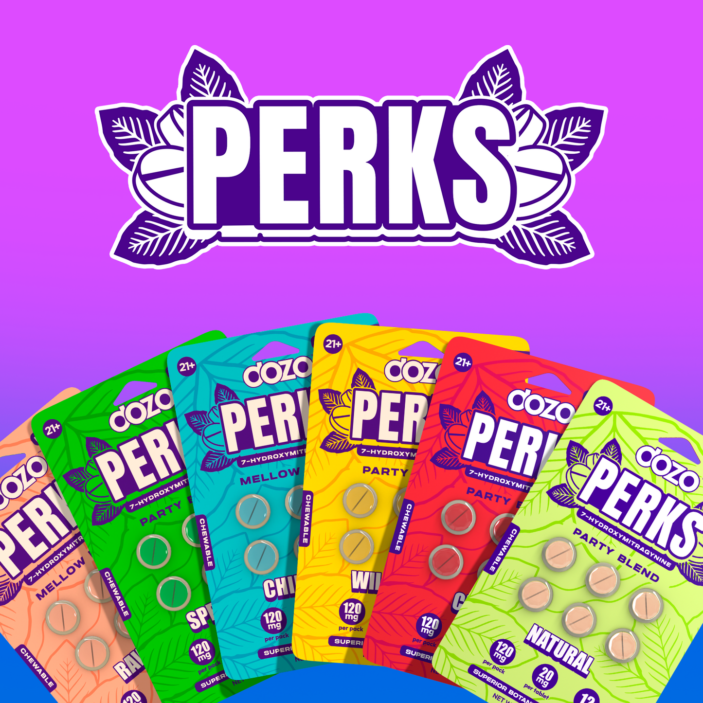 NEW 6ct Dozo PERKS 7-OH | 6ct (120 mg Per Pack)