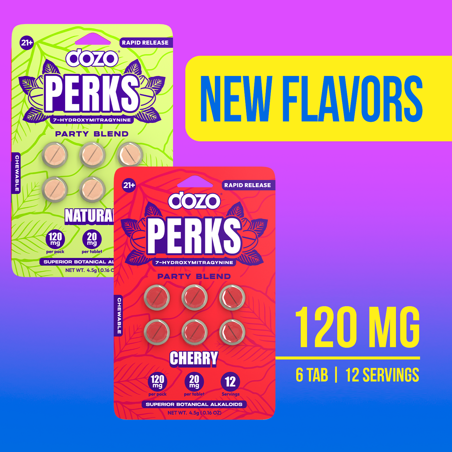 NEW 6ct Dozo PERKS 7-OH | 6ct (120 mg Per Pack)