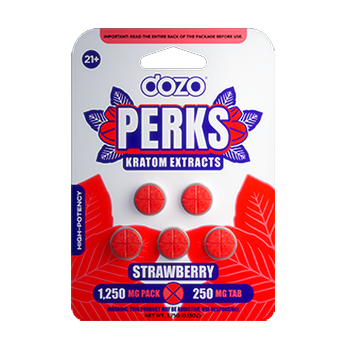 5ct Dozo Perks Kratom Extracts 250mg Tablets – High-Strength Mitragynine Formula