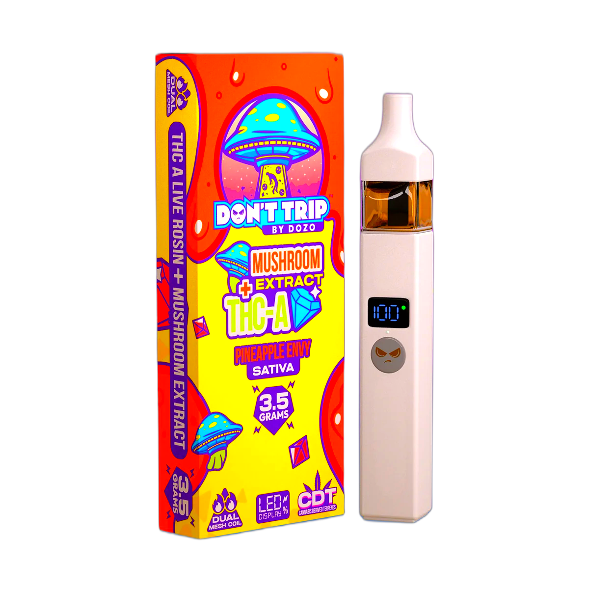 3.5g Dozo Don't Trip Mushroom Vape: Pineapple Envy (Sativa)