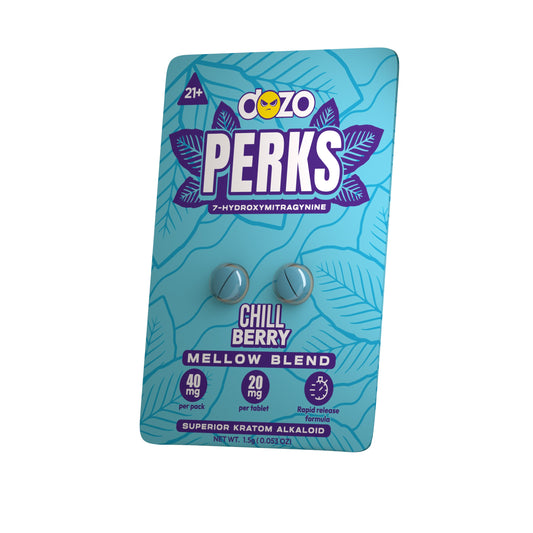 Dozo PERKS 7-HYDROXYMITRAGYNINE | CHILL BERRY (MELLOW BLEND) | 2ct (40 mg Per Pack)