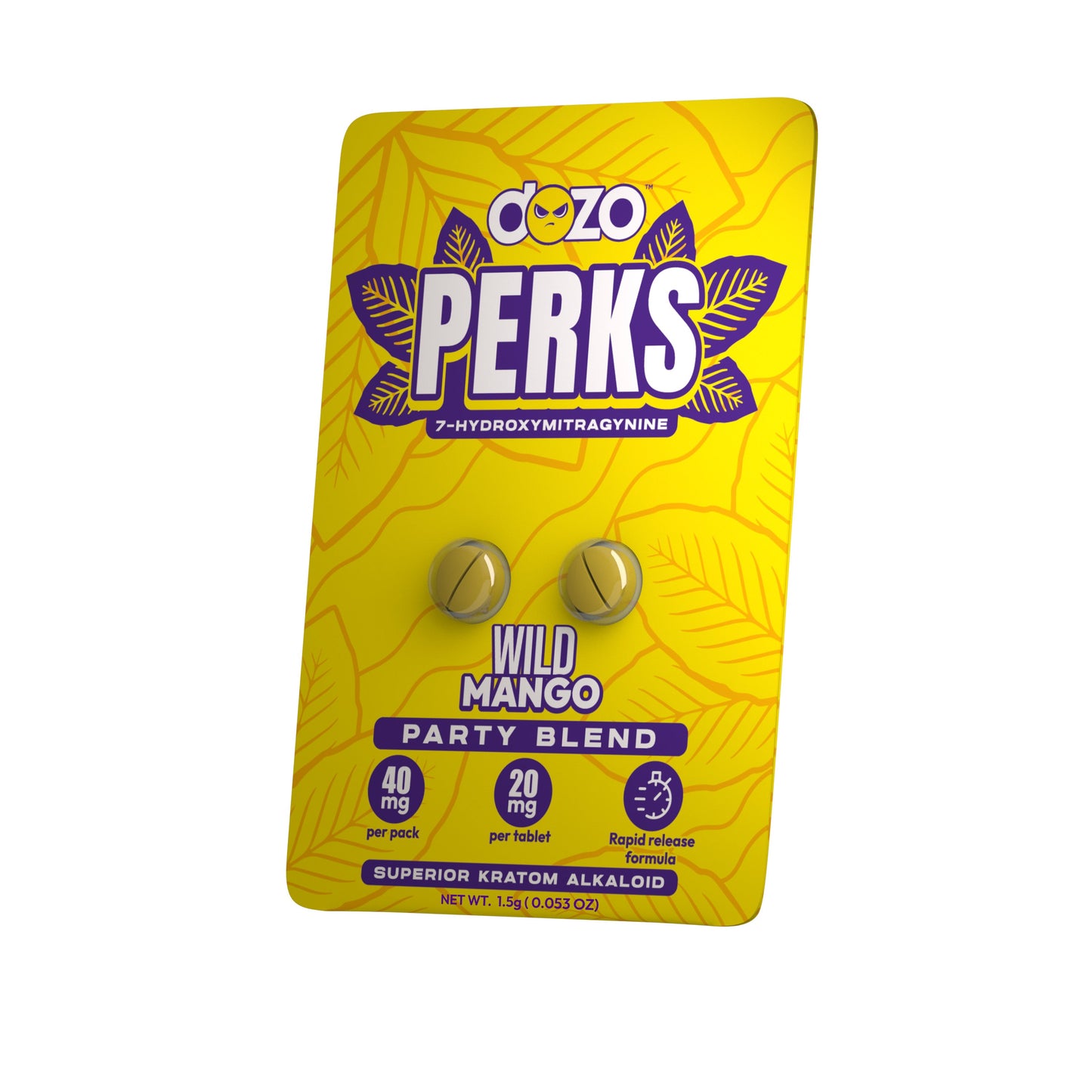Dozo PERKS 7-HYDROXYMITRAGYNINE | WILD MANGO (Party Blend) | 2ct (40 mg Per Pack)