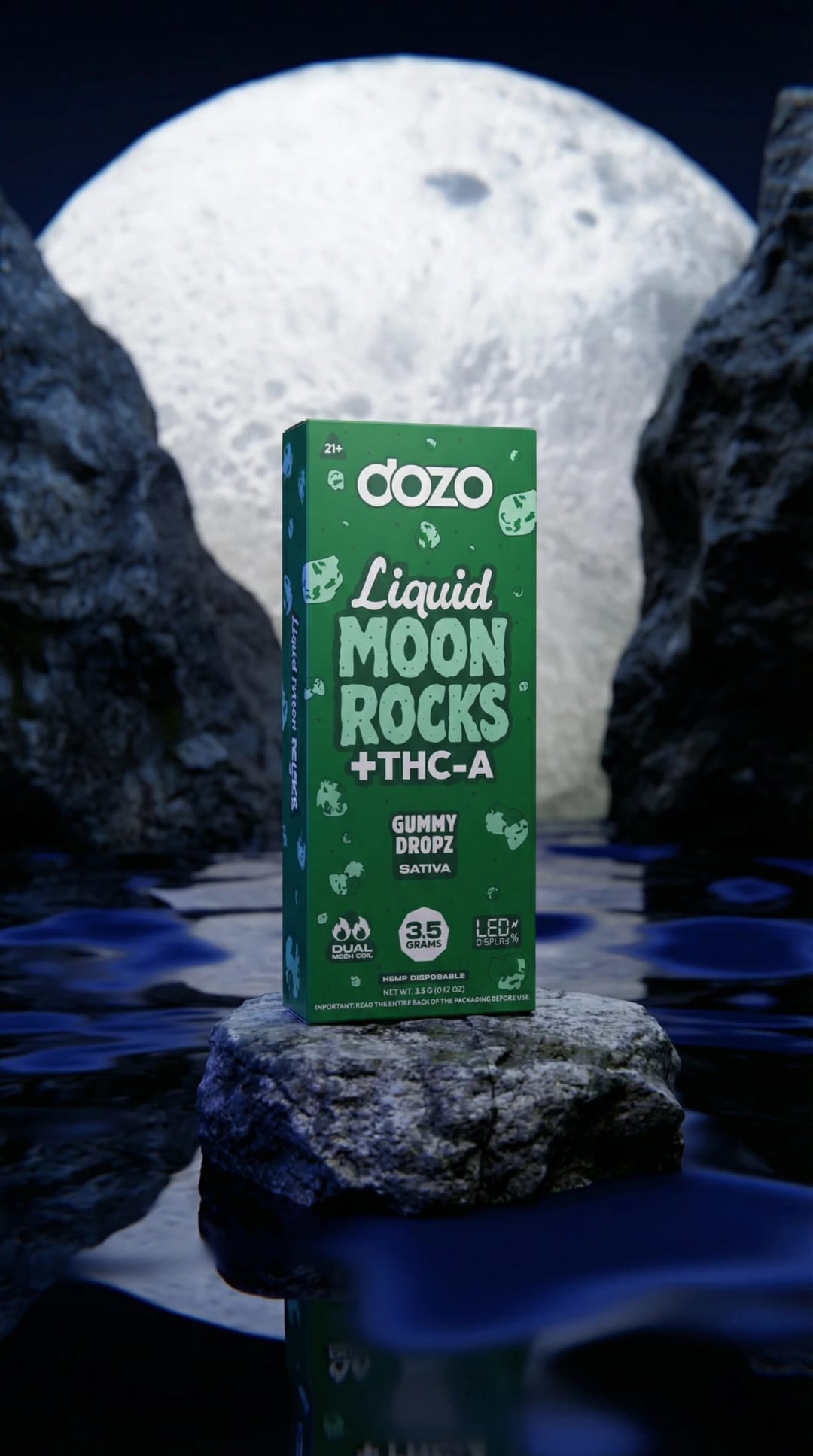 3.5 Dozo Liquid Moonrocks THC-A Disposable – Gummy Dropz (Sativa)