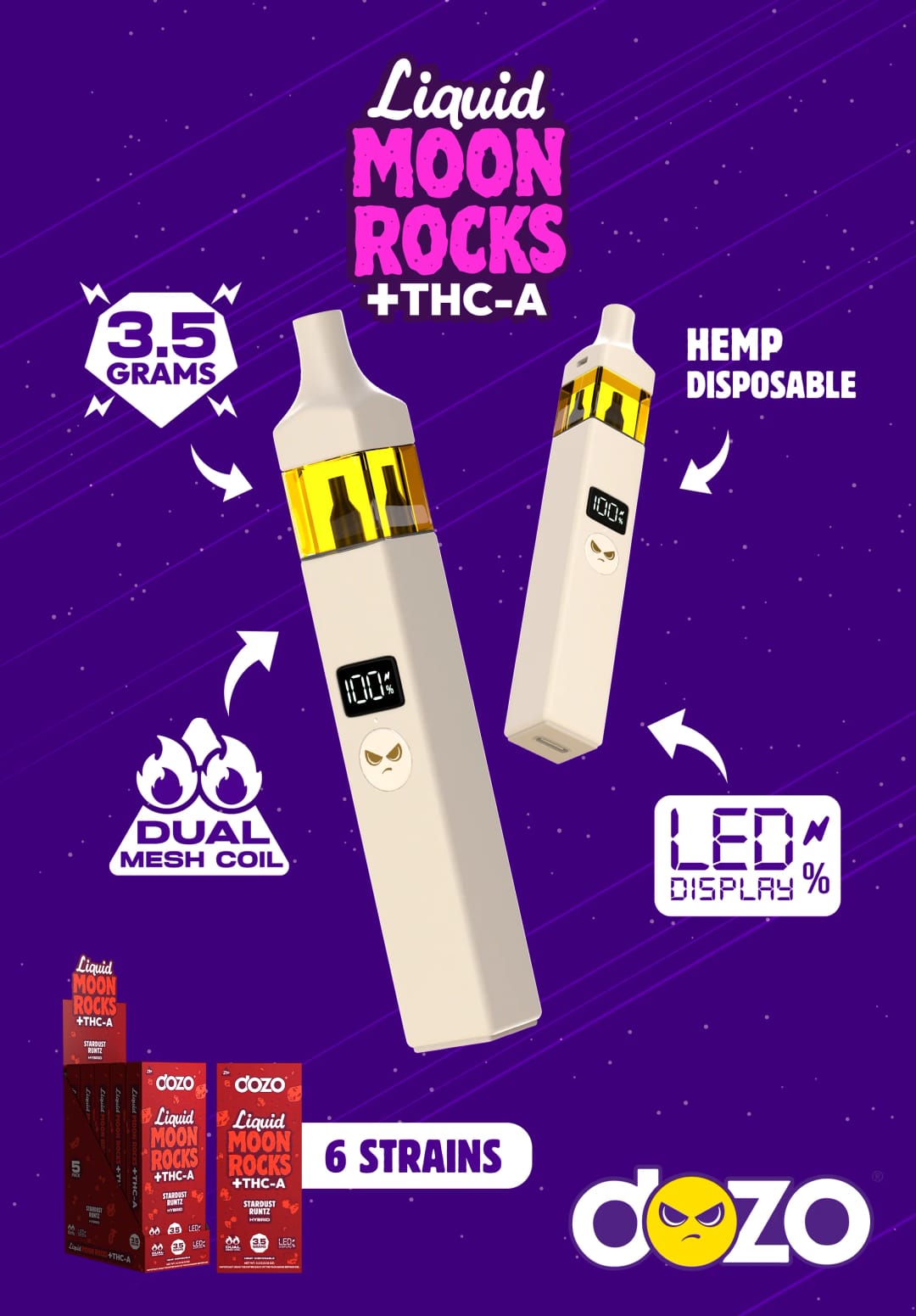 3.5 Dozo Liquid Moonrocks THC-A Disposable – image 3