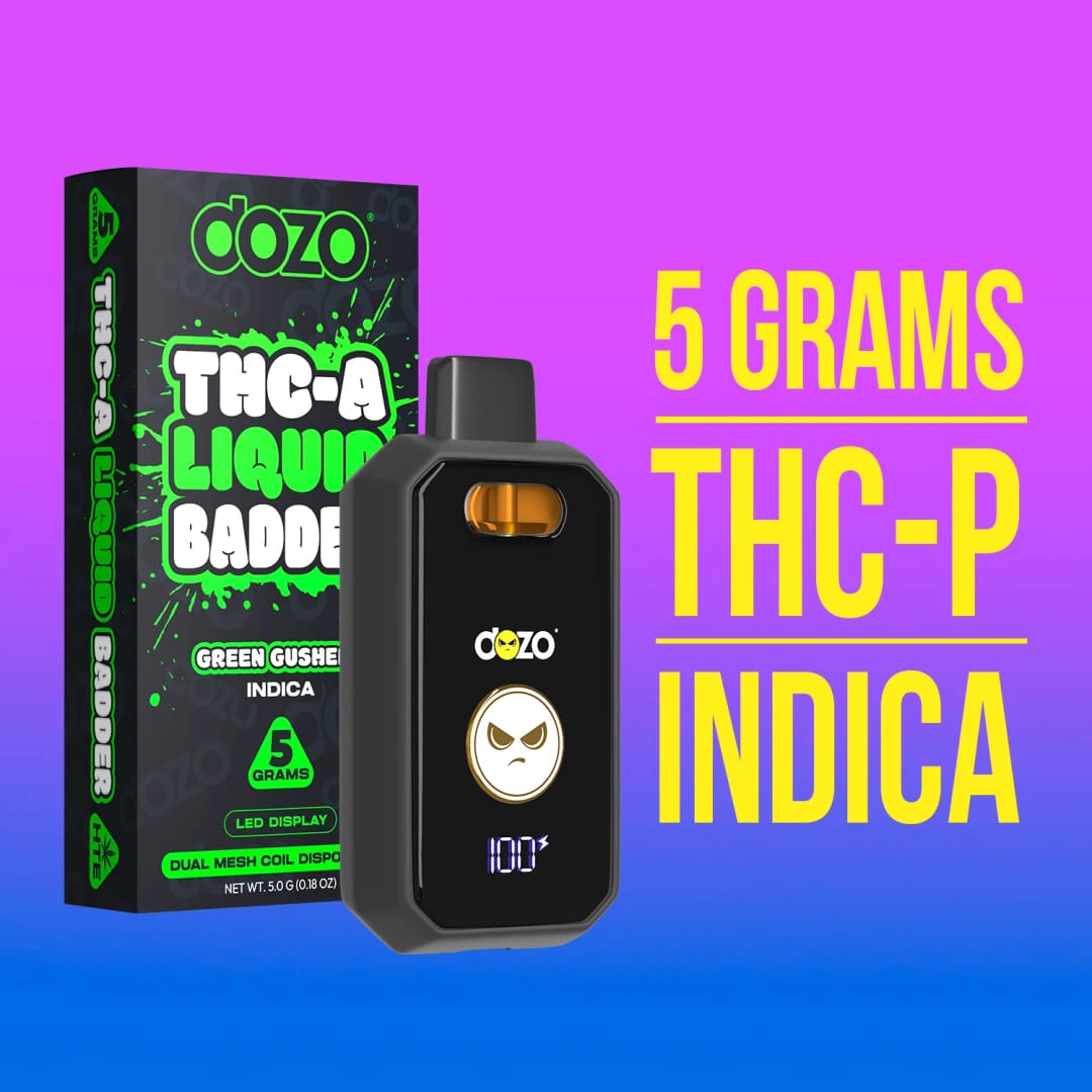 Dozo THC-A Liquid Badder – Green Gushers (Indica)