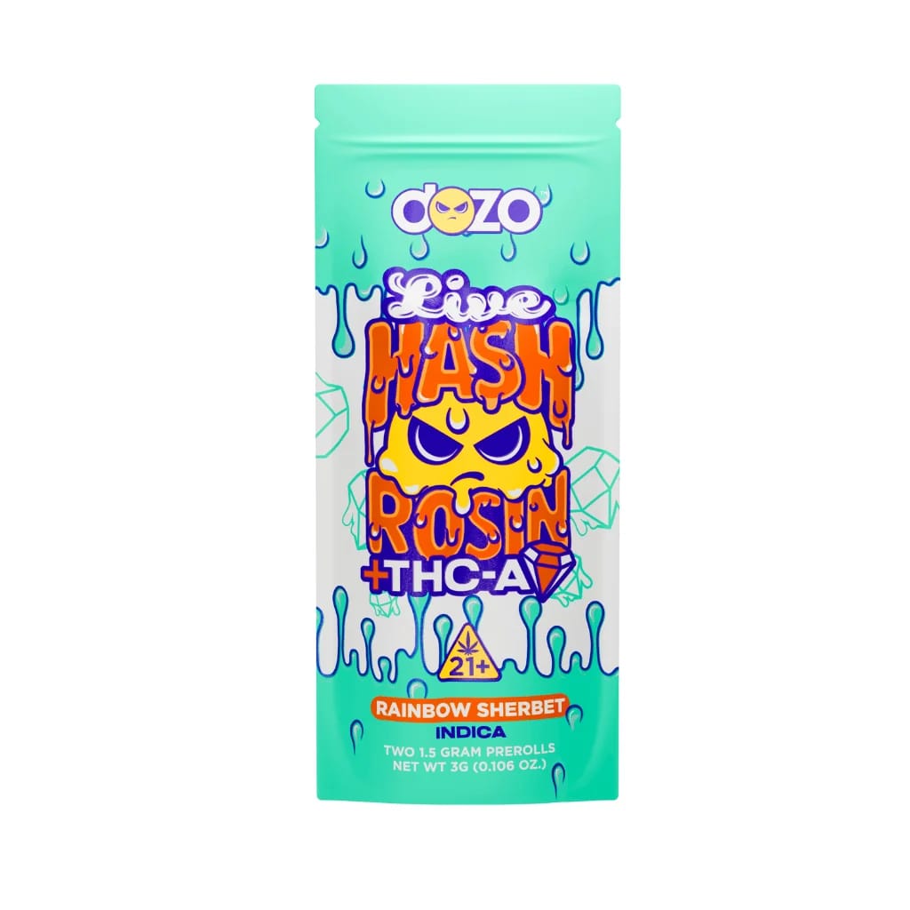 Dozo Live Hash Rosin Preroll — Rainbow Sherbet