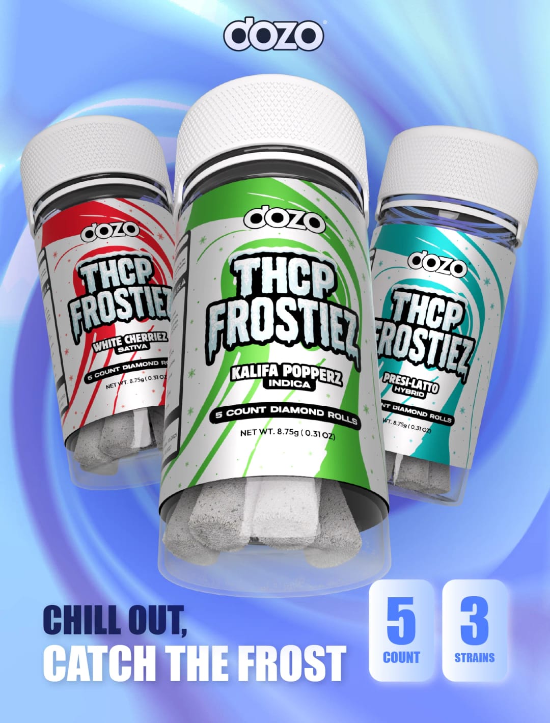 Dozo Frostiez THCP Diamond Rolls | 5ct – Kalifa Popperz (Indica)