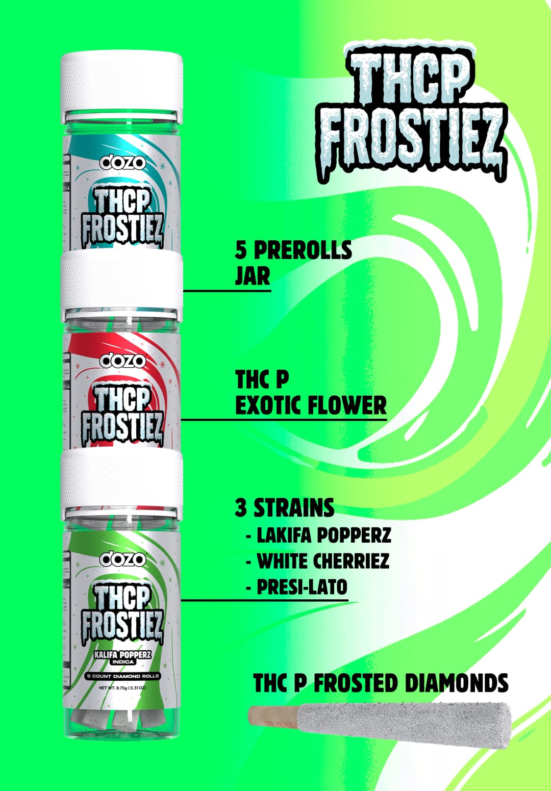 Dozo Frostiez THCP Diamond Rolls | 5ct – image 3