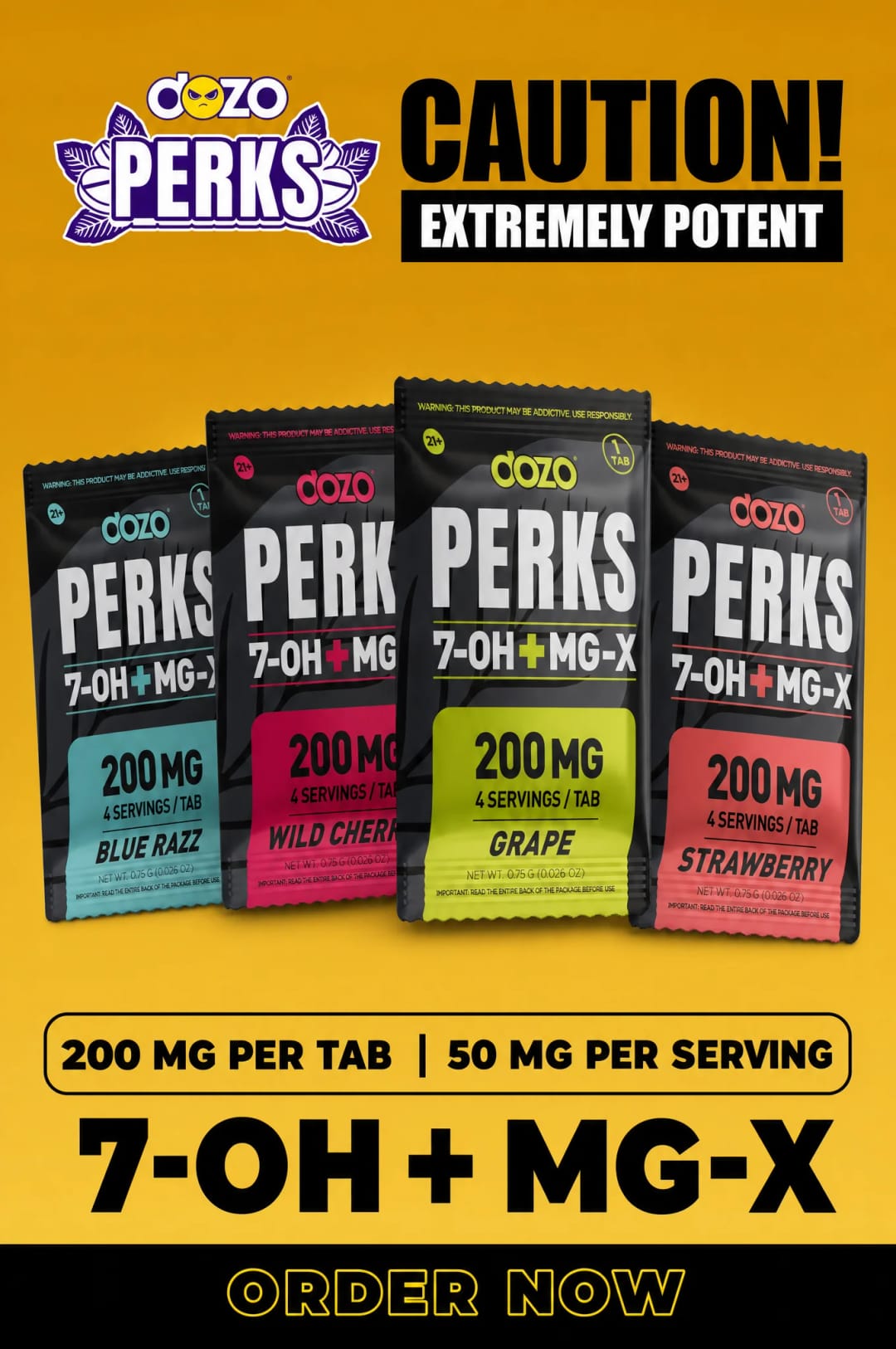 1ct 200mg Dozo PERKS 7-OH + MG-X – image 3