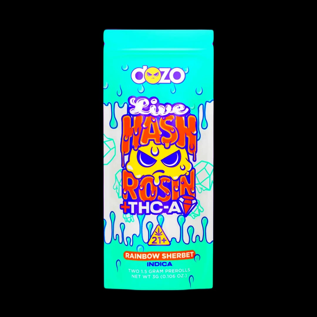Dozo Live Hash Rosin Preroll — Rainbow Sherbet