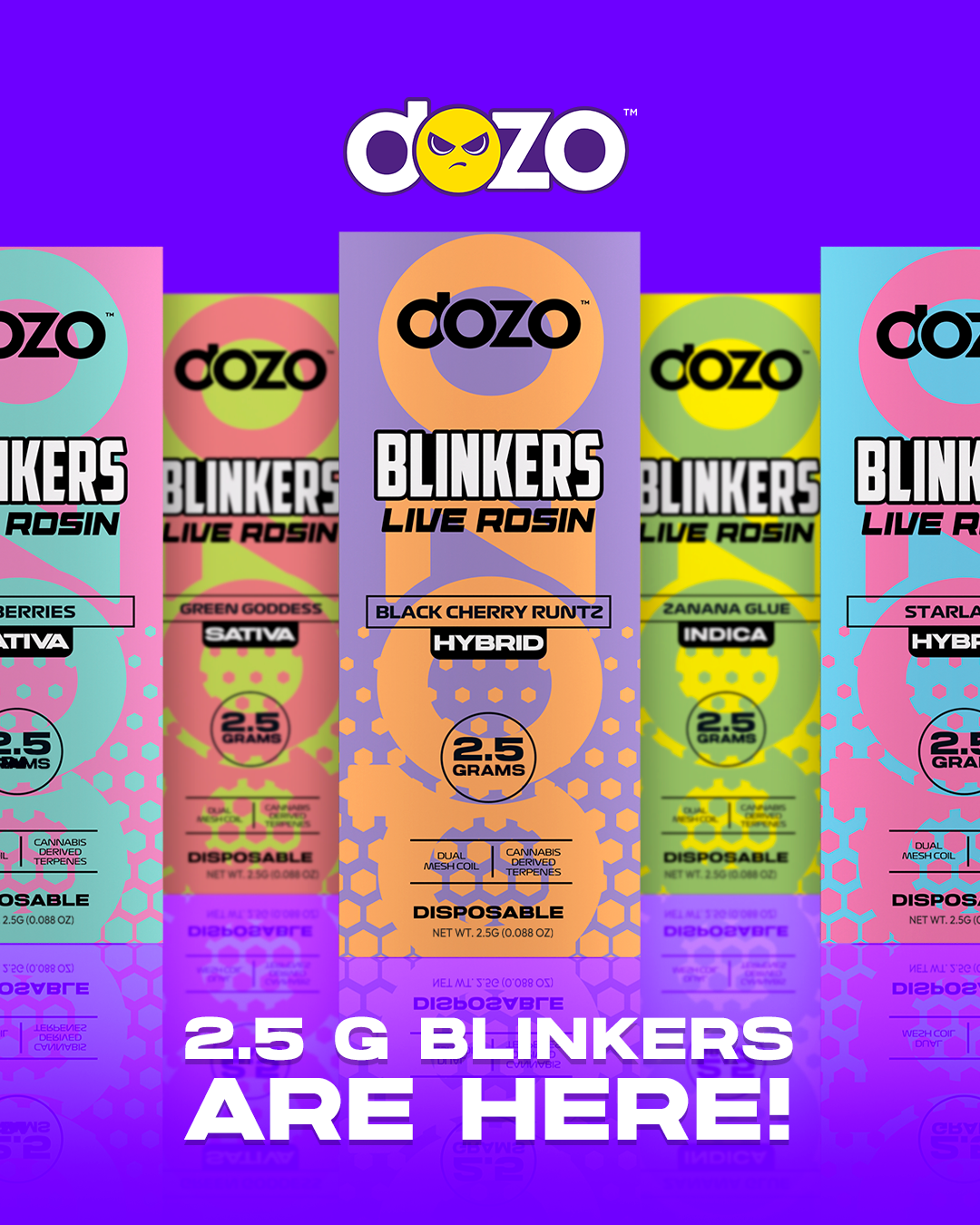 2.5g Dozo Blinkers Live Rosin Disposable