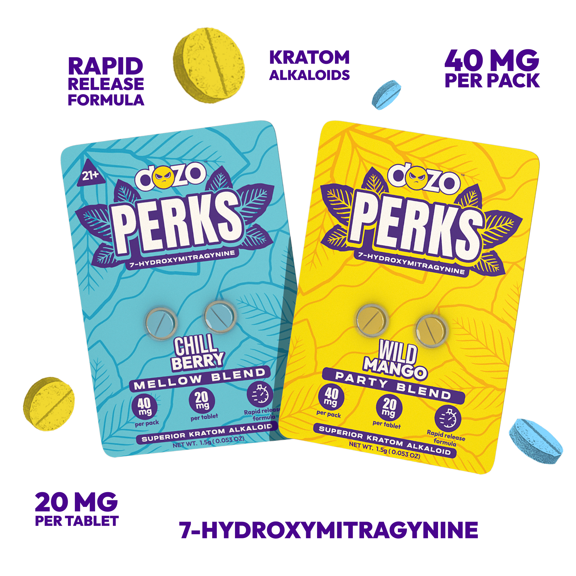 Dozo PERKS 7-HydroxyMitragynine 40mg - Tablets – hippy-house.store