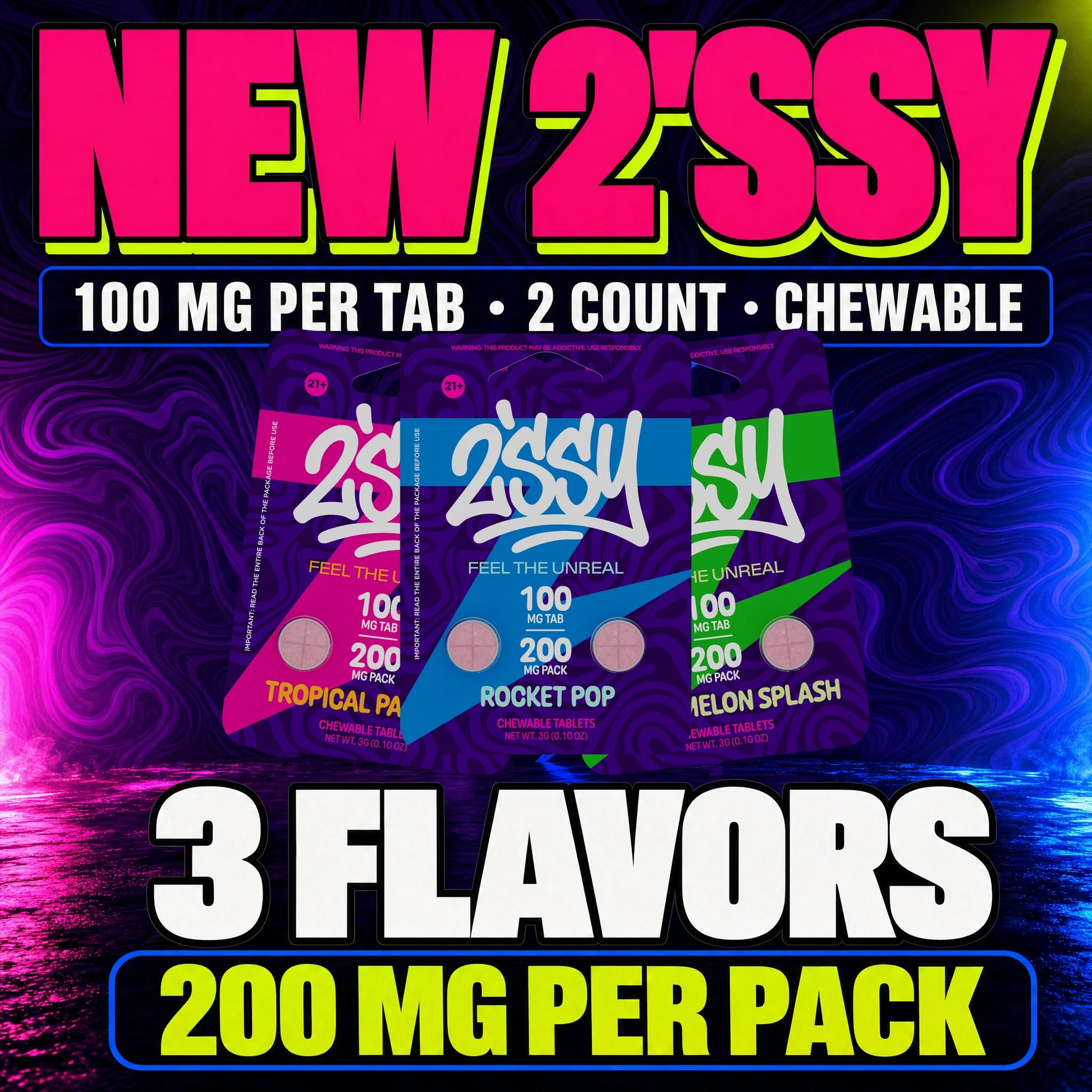NEW 2'SSY chewable tablets - 100mg per tab, 2 count