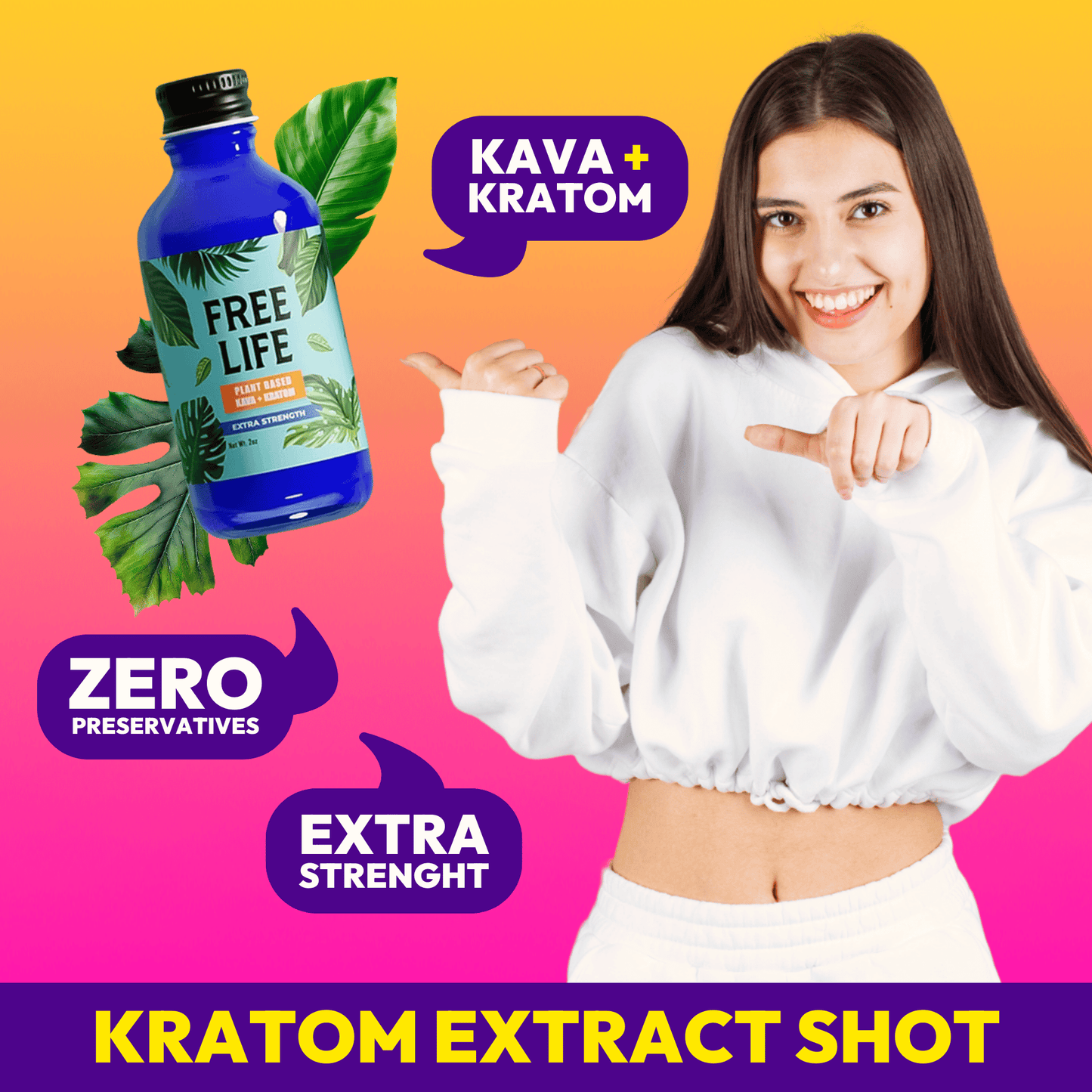 Free Life Kratom Extract Shot (60ml Per Shot)