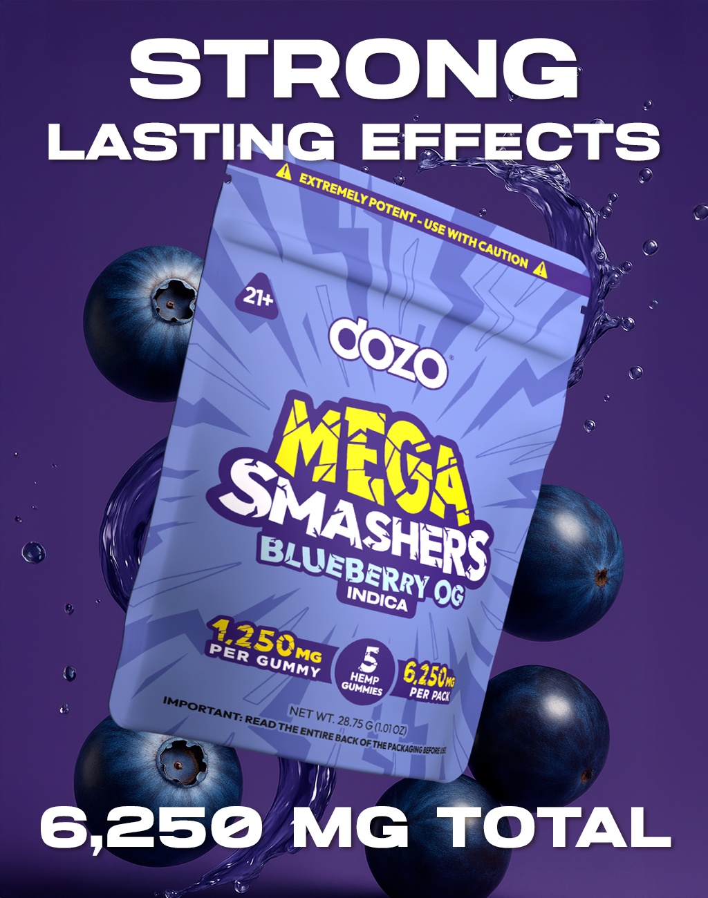 Dozo Mega Smashers – 1,250mg Ultra-Potent Gummies