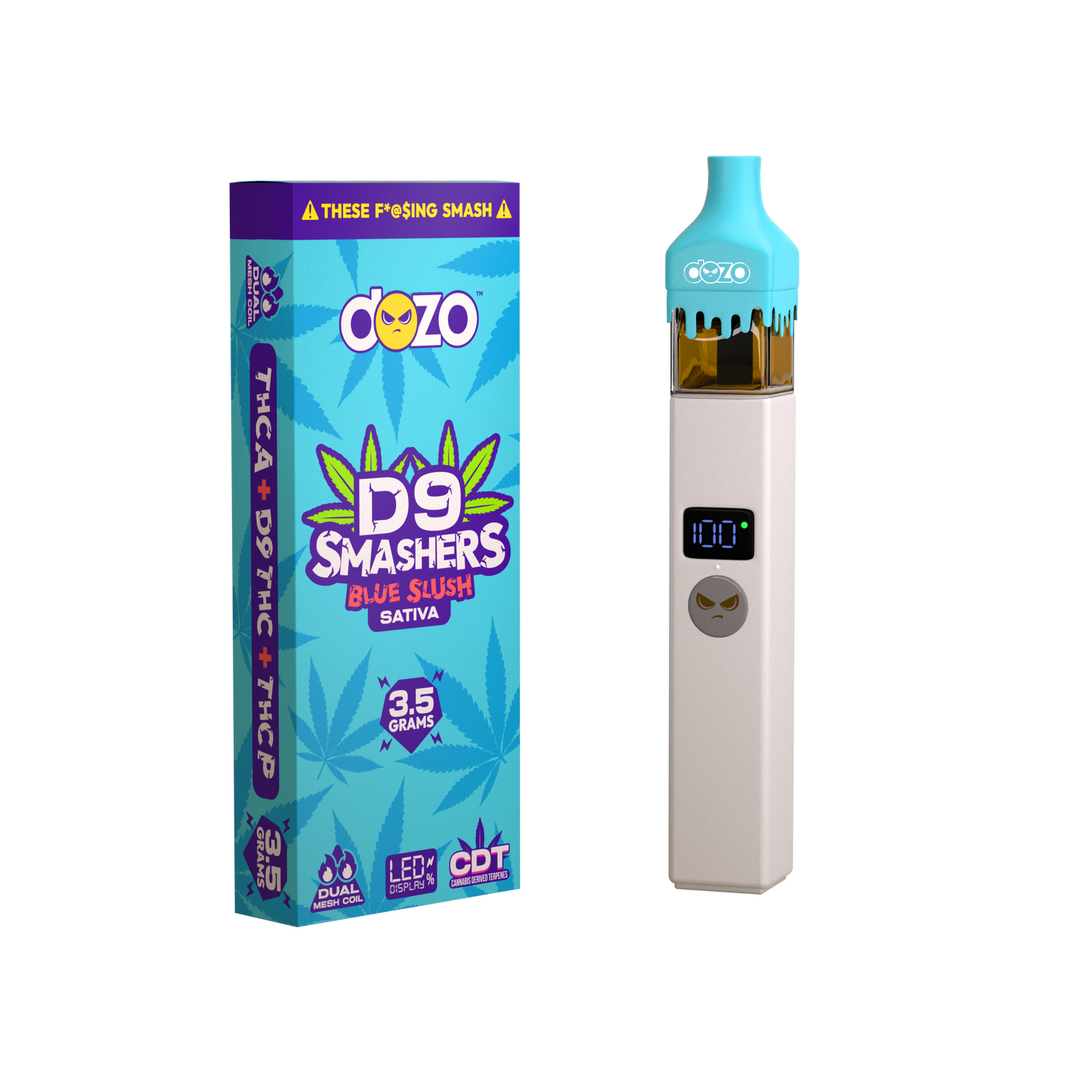 3.5g Dozo D9 Smashers THC-A Disposable: Blue Slush (Sativa)