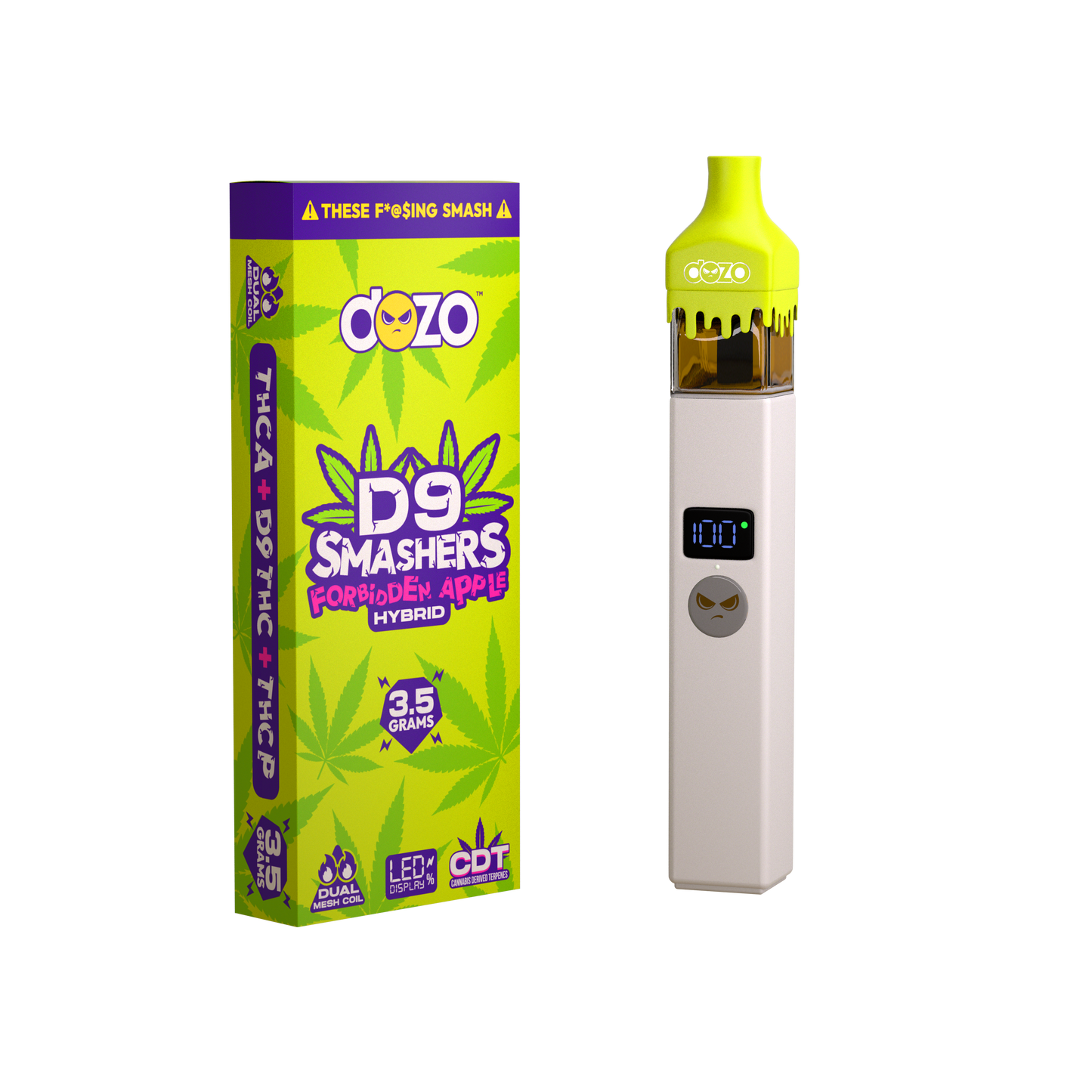 3.5g Dozo D9 Smashers THC-A Disposable: Forbidden Apple (Hybrid)