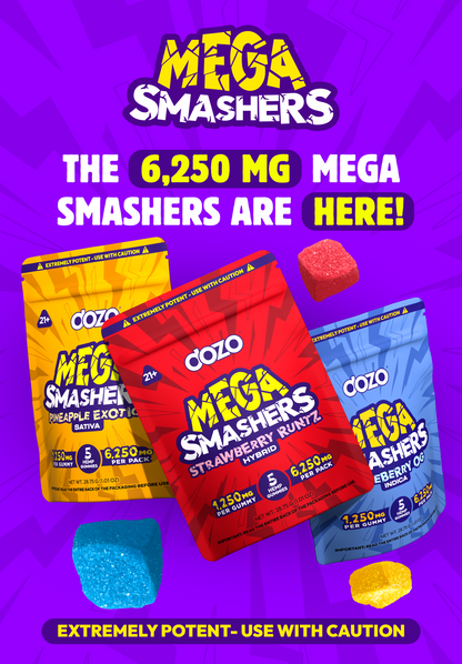 Dozo Mega Smashers – 1,250mg Ultra-Potent Gummies