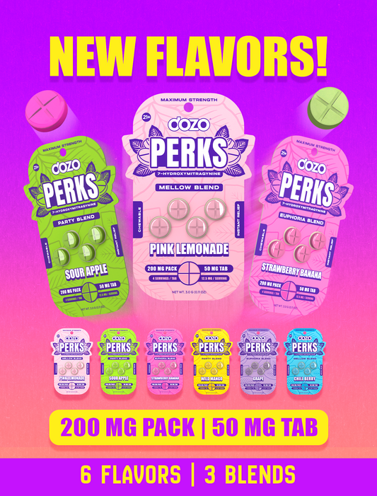 4ct 50mg Dozo PERKS 7-HYDROXYMITRAGYNINE | NEW FLAVORS