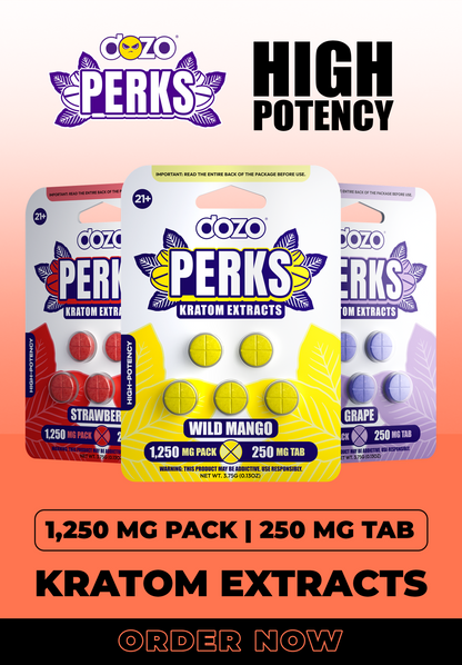 5ct Dozo Perks Kratom Extracts 250mg Tablets – High-Strength Mitragynine Formula