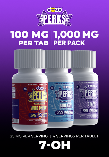 10ct 100mg Dozo PERKS 7-HYDROXYMITRAGYNINE | 1,000 mg bottle