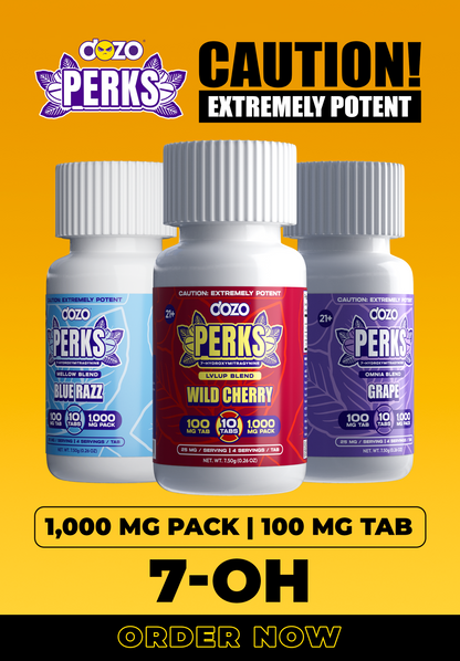 10ct 100mg Dozo PERKS 7-HYDROXYMITRAGYNINE | 1,000 mg bottle