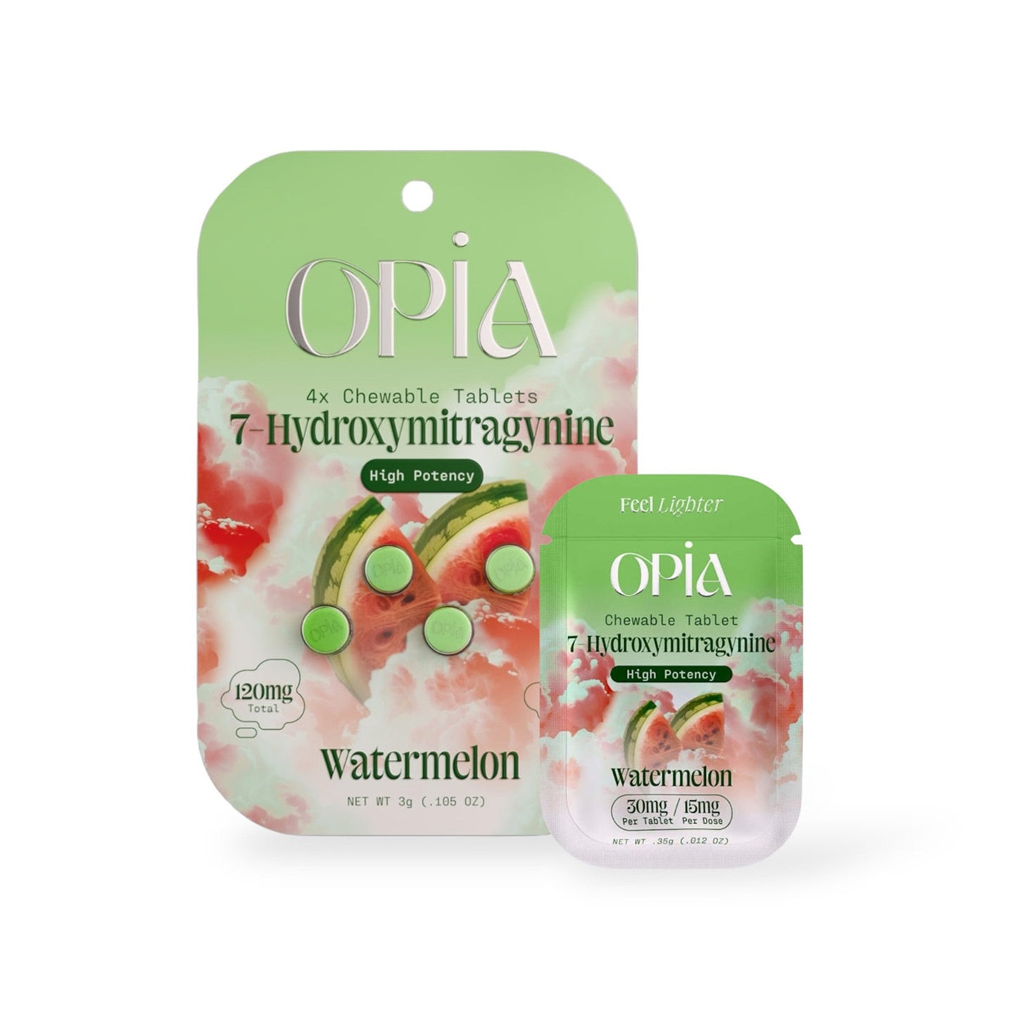 4ct 120mg Opia 7-HYDROXYMITRAGYNINE | 120 mg per Pac | Watermelon
