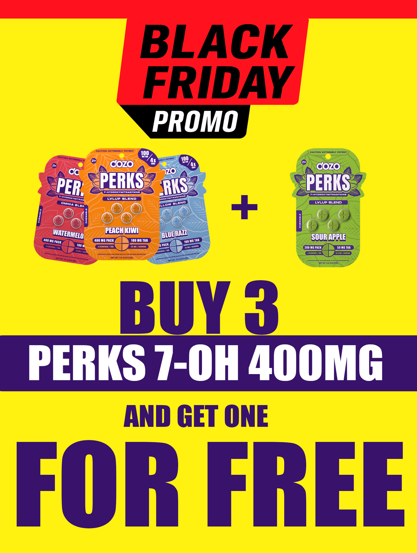 Dozo PERKS  7-OH | 4ct (400mg per pack)