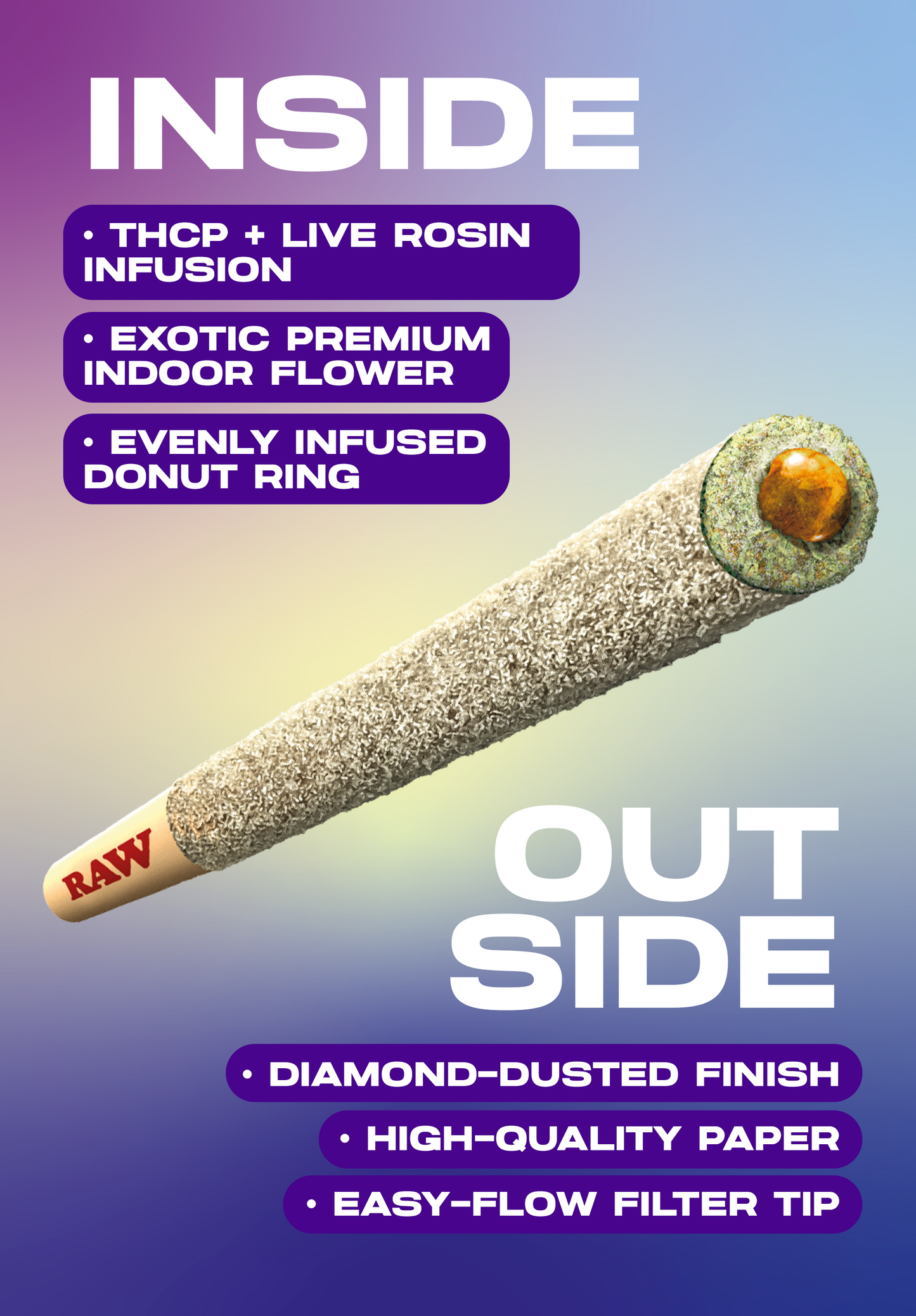 Dozo Diamond Donut Rolls THC-P  1ct | Live-Rosin Infused $20