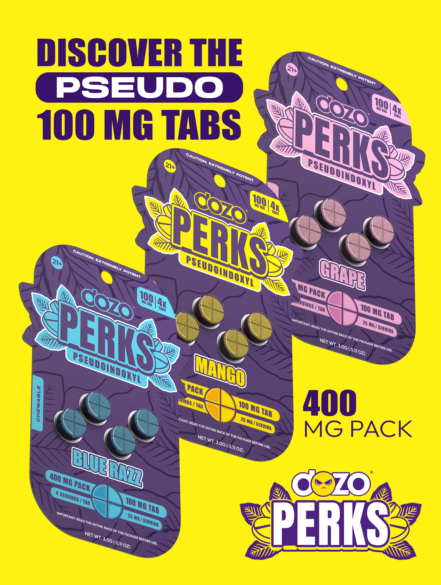 Dozo PERKS Pseudo| 4ct (400mg per pack)