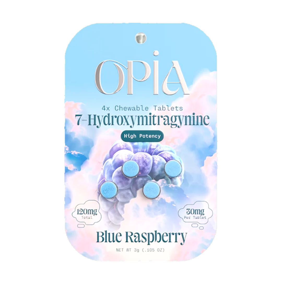4ct 120mg Opia 7-HYDROXYMITRAGYNINE | 120 mg per Pac | Blue Raspberry
