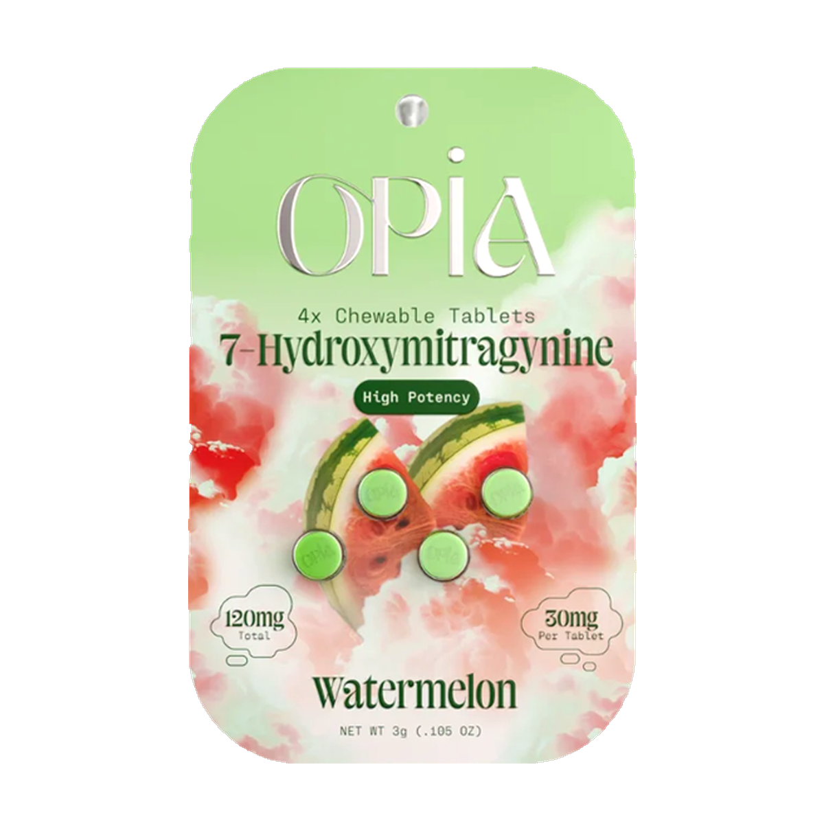 4ct 120mg Opia 7-HYDROXYMITRAGYNINE | 120 mg per Pac | Watermelon