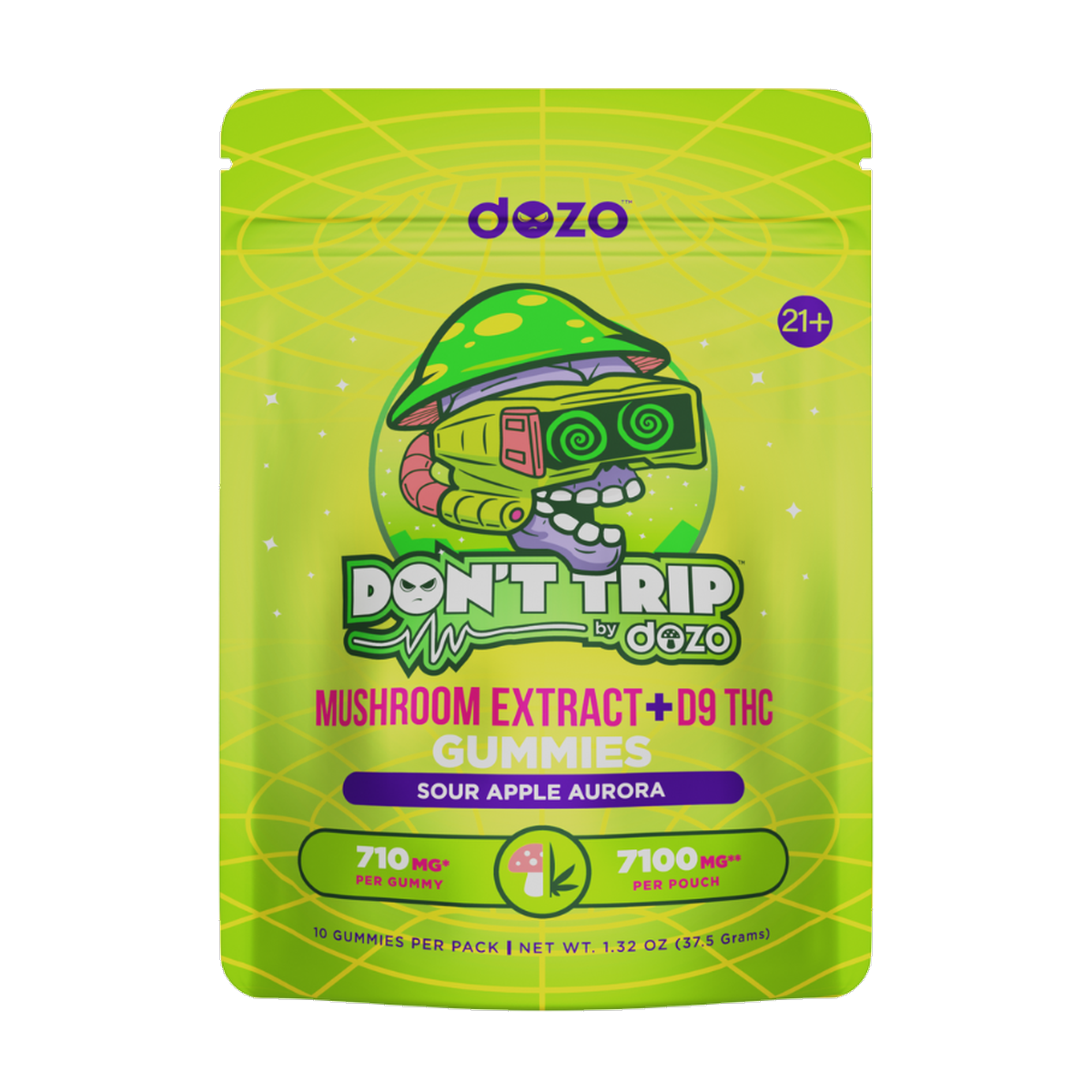Don’t Trip Mushroom D9 Gummies | Sour Apple Aurora