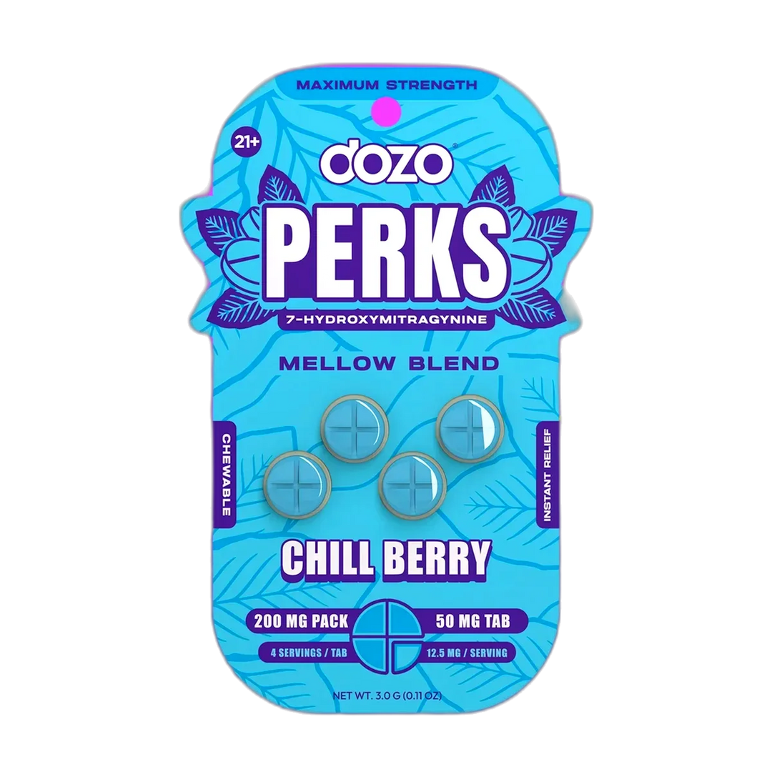 4ct 50mg Dozo PERKS 7-HYDROXYMITRAGYNINE | CHILL BERRY (MELLOW BLEND)
