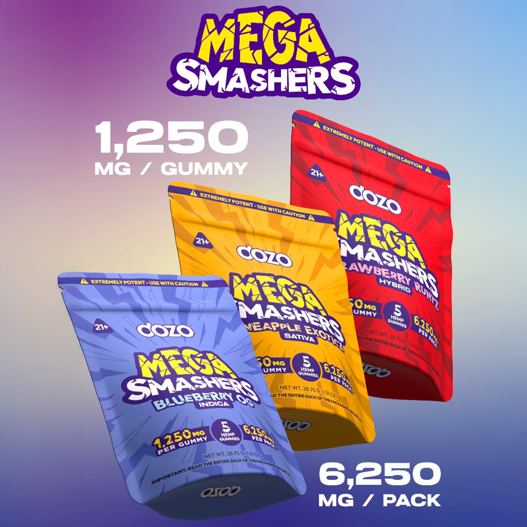 Dozo Mega Smashers – 1,250mg Ultra-Potent Gummies