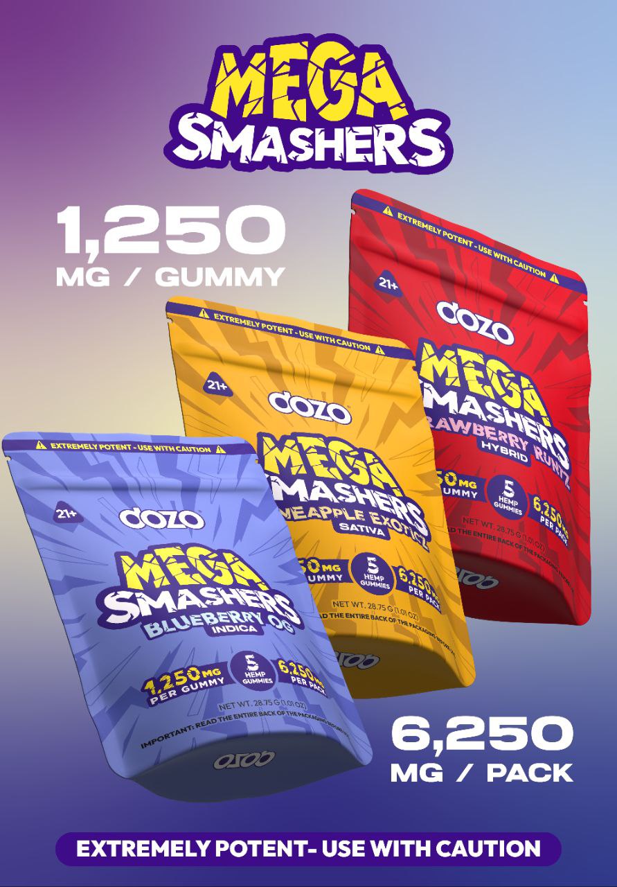 Dozo Mega Smashers – 1,250mg Ultra-Potent Gummies