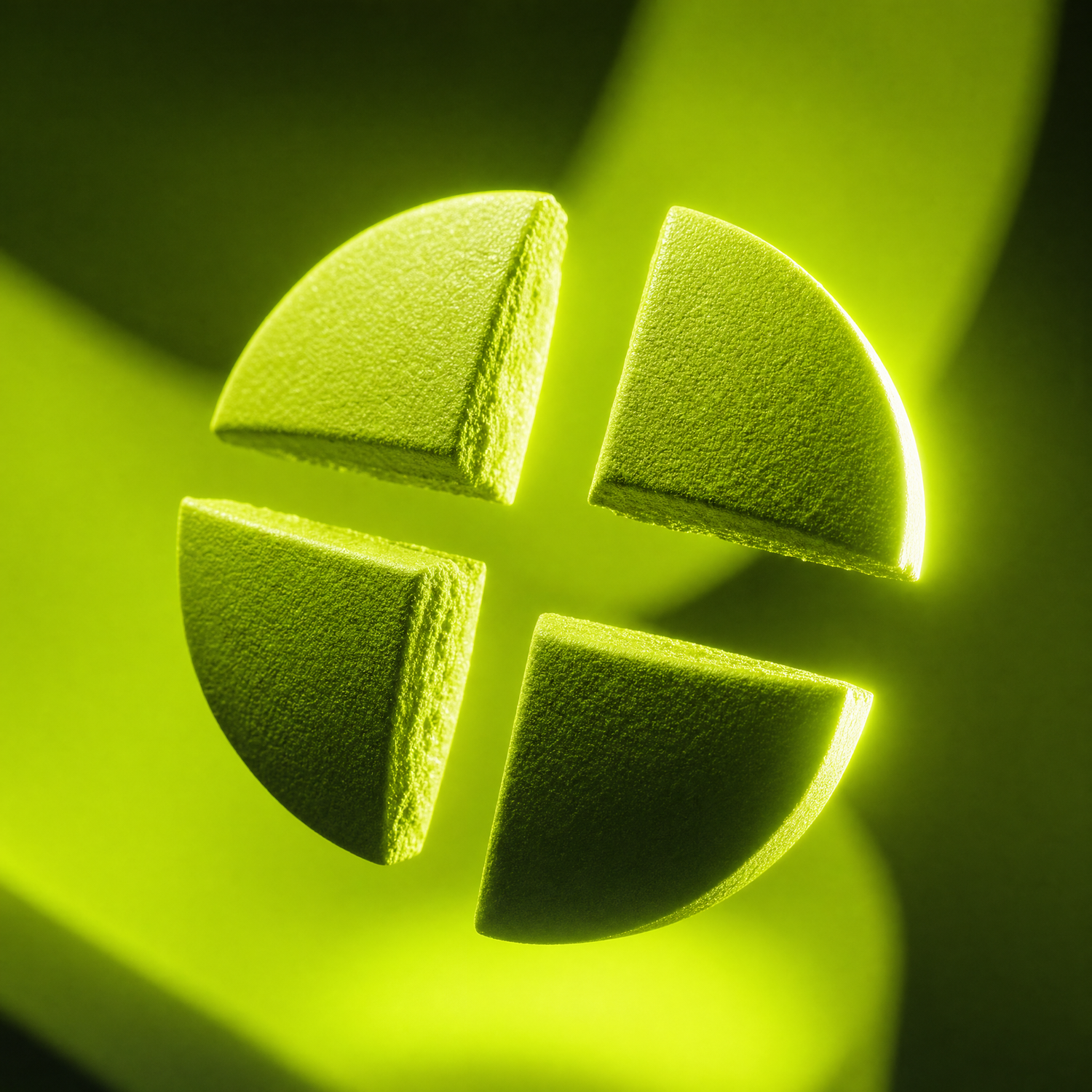 Green scored tablet macro