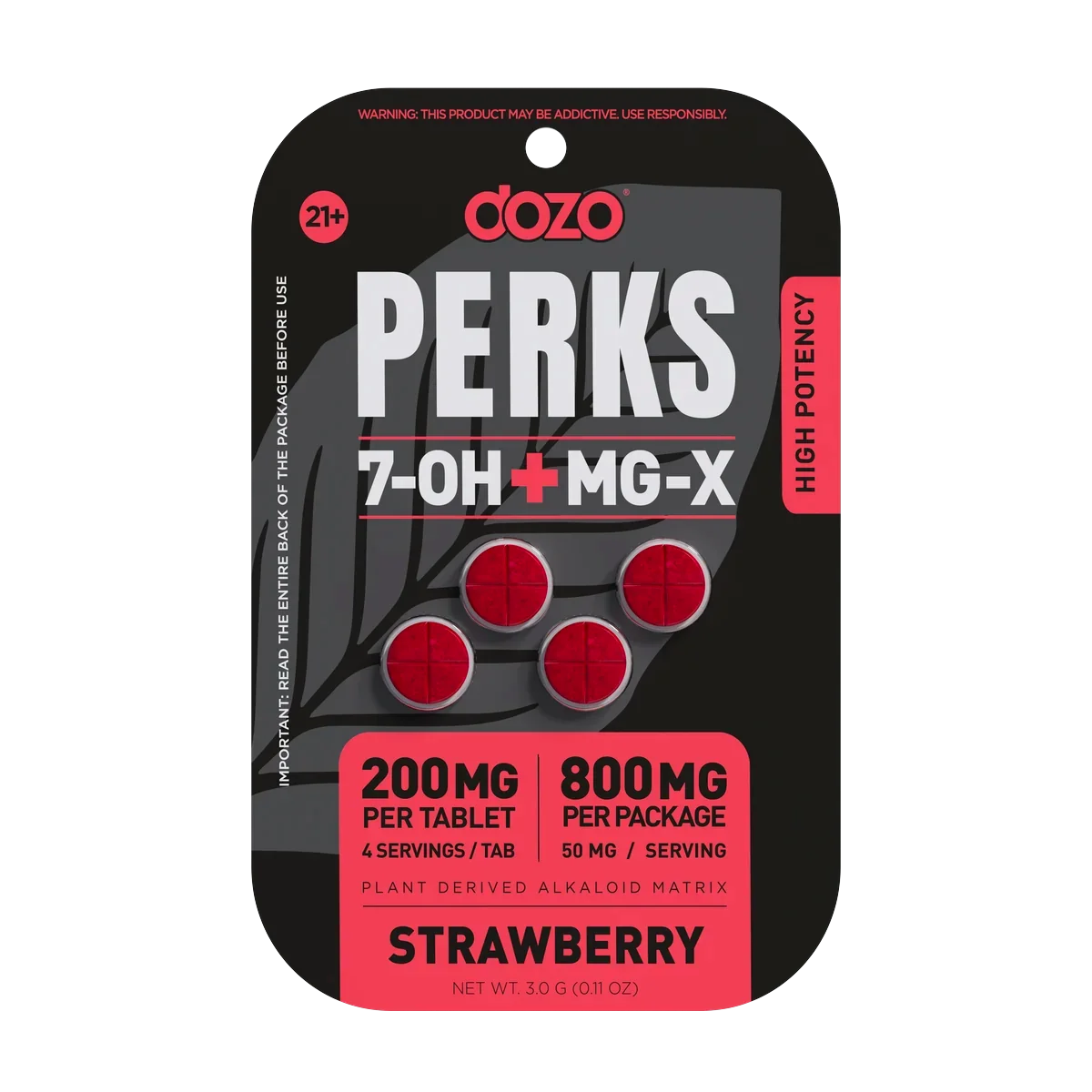 4ct 800mg Dozo PERKS 7-OH + MG-X