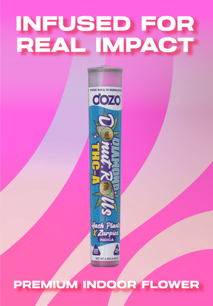 Dozo Diamond Donut Rolls THC-A  1ct | Live-Rosin Infused $20
