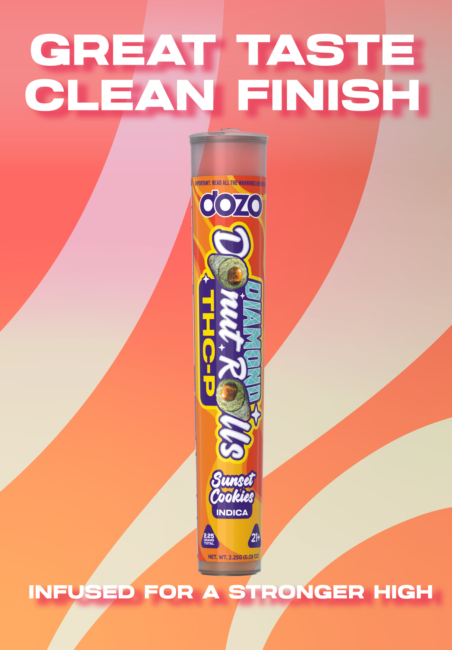 Dozo Diamond Donut Rolls THC-P  1ct | Live-Rosin Infused $20